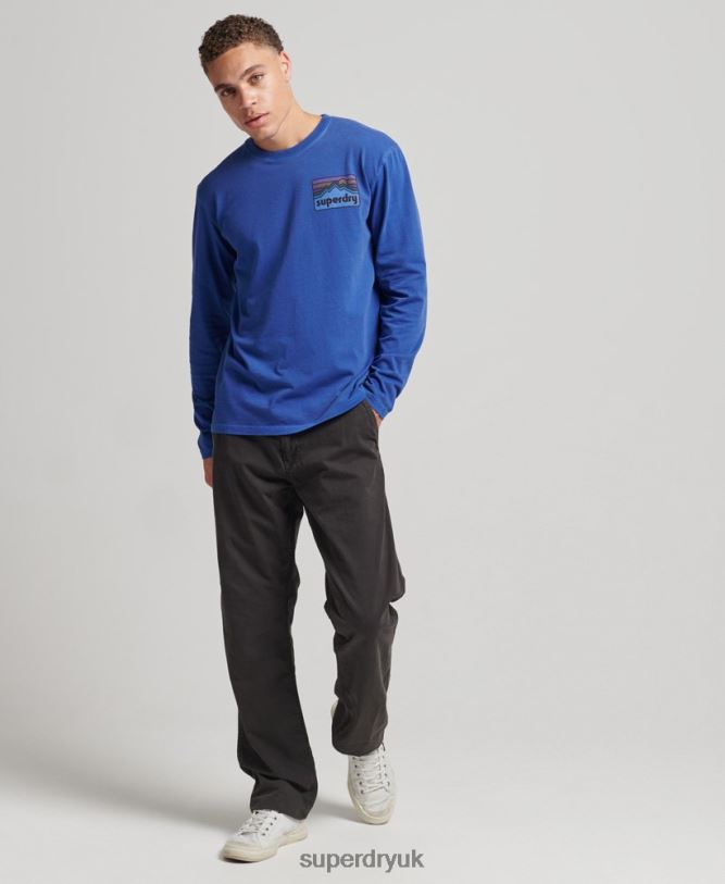 90s Terrain Long Sleeve Top Men Navy Clothing Superdry 66N8N6404