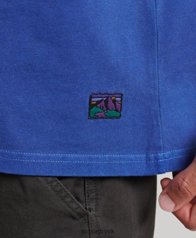 90s Terrain Long Sleeve Top Men Navy Clothing Superdry 66N8N6404