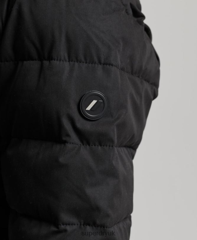 Arctic Long Puffer Coat Women Black Clothing Superdry 66N8N5638