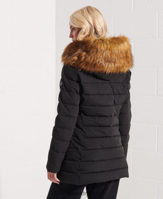 Arctic Tall Puffer Coat Women Black Clothing Superdry 66N8N3647