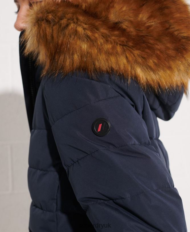 Arctic Tall Puffer Coat Women Navy Clothing Superdry 66N8N3646