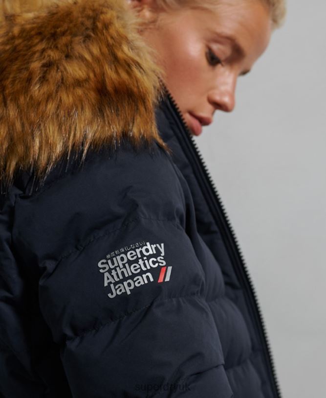 Arctic Tall Puffer Coat Women Navy Clothing Superdry 66N8N5655