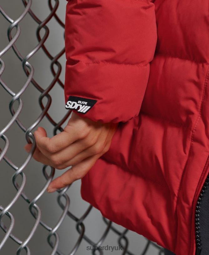 Arctic Tall Puffer Coat Women Red Clothing Superdry 66N8N5714