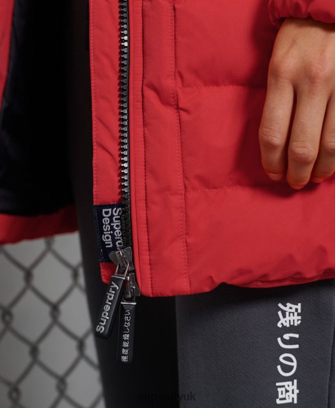 Arctic Tall Puffer Coat Women Red Clothing Superdry 66N8N5714