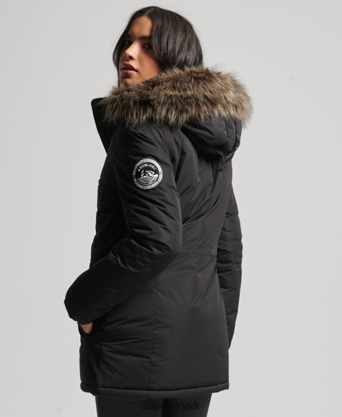 Ashley Everest Parka Coat Women Black Clothing Superdry 66N8N5415