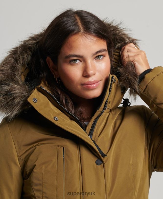 Ashley Everest Parka Coat Women Green Clothing Superdry 66N8N5516