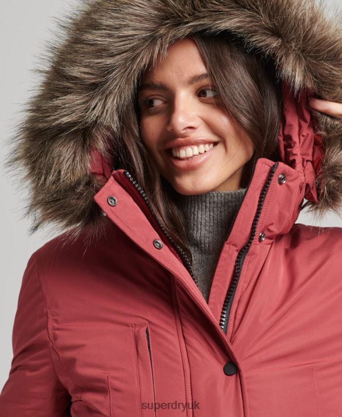 Ashley Everest Parka Coat Women Red Clothing Superdry 66N8N5466