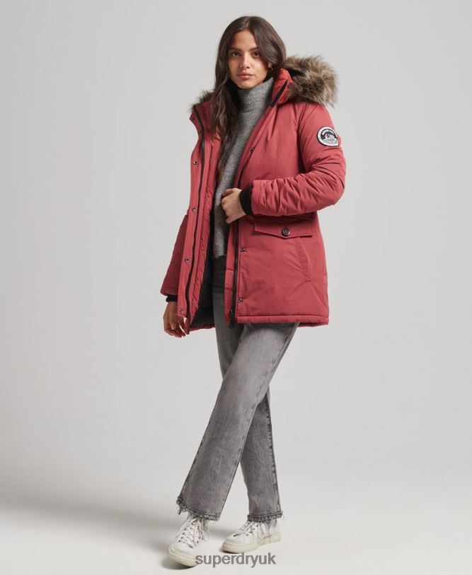 Ashley Everest Parka Coat Women Red Clothing Superdry 66N8N5466
