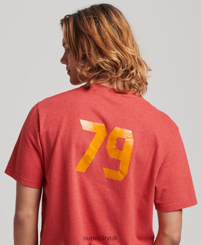 Athletic City Script T-Shirt Men Red Clothing Superdry 66N8N4894
