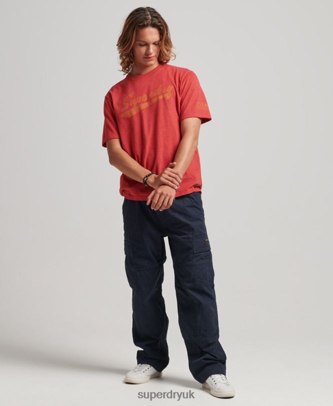 Athletic City Script T-Shirt Men Red Clothing Superdry 66N8N4894