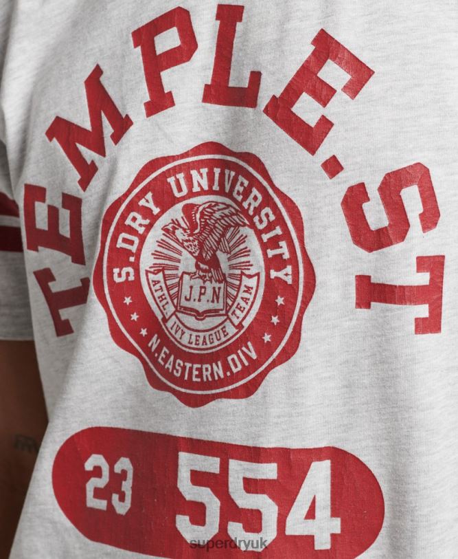 Athletic College Graphic T Shirt Men Light Grey Clothing Superdry 66N8N4838