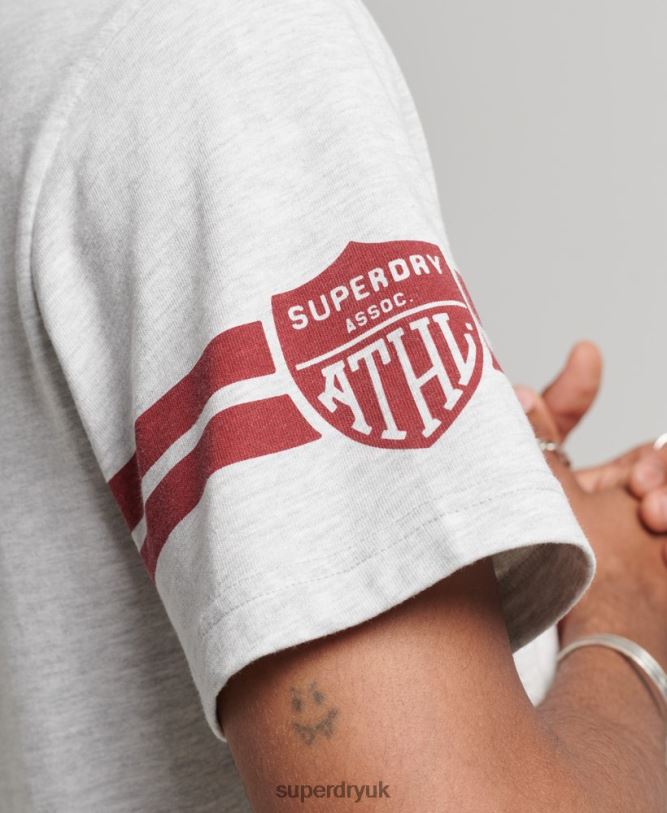 Athletic College Graphic T Shirt Men Light Grey Clothing Superdry 66N8N4838