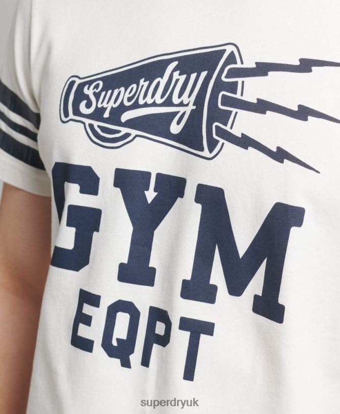Athletic College Graphic T Shirt Men White Clothing Superdry 66N8N4824