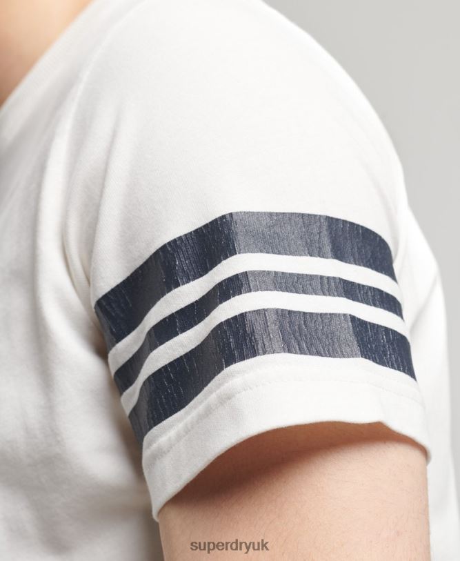 Athletic College Graphic T Shirt Men White Clothing Superdry 66N8N4824