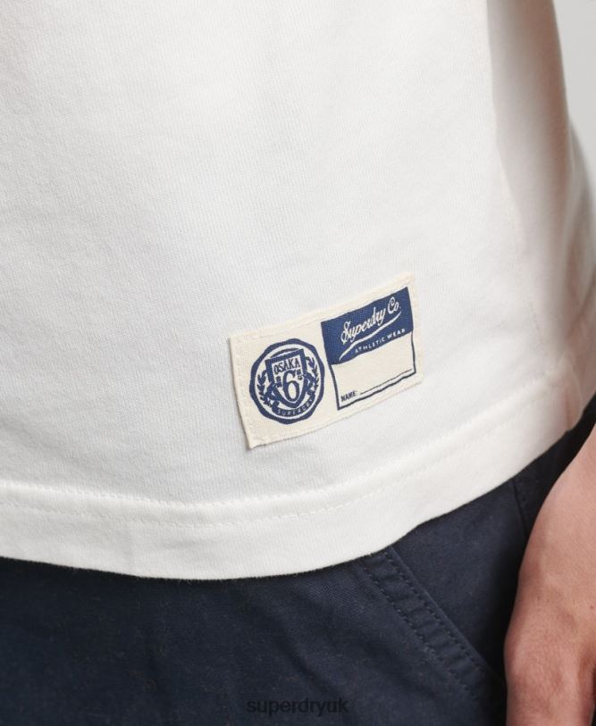 Athletic College Graphic T Shirt Men White Clothing Superdry 66N8N4824