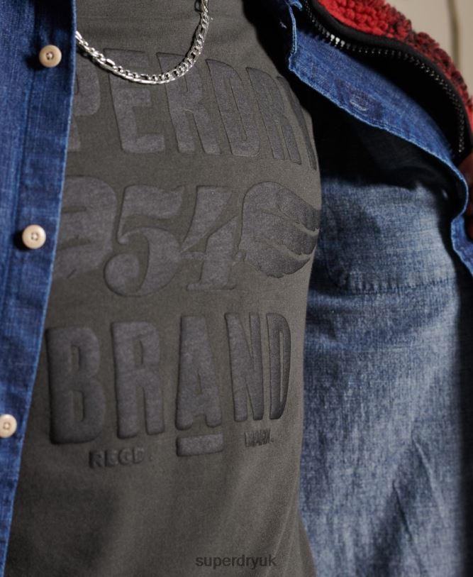 Black Out Long Sleeve Top Men Dark Grey Clothing Superdry 66N8N1579