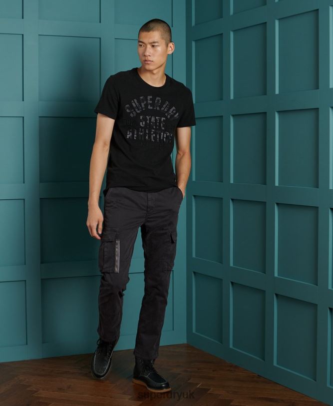 Black Out T-Shirt Men Black Clothing Superdry 66N8N4964