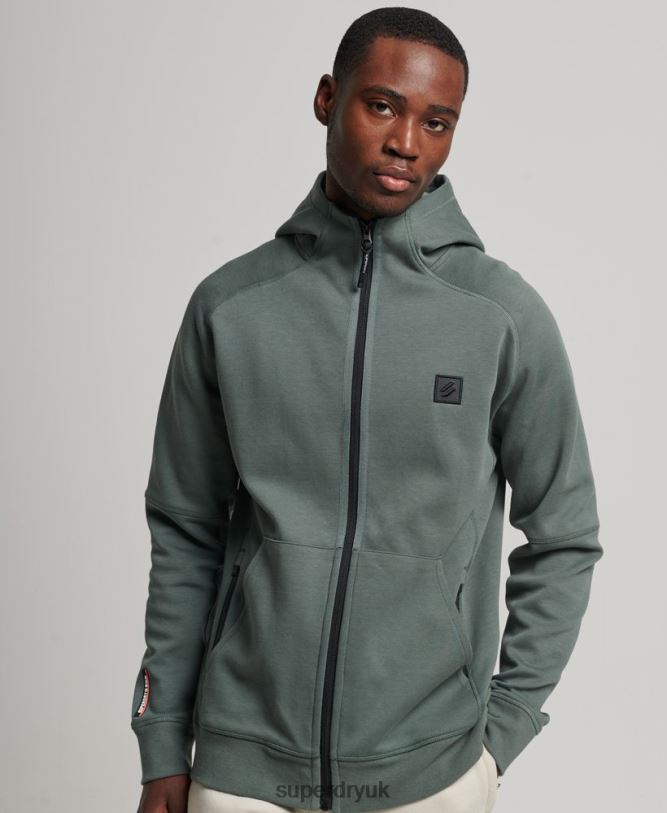 CODE Tech Zip Hoodie Men Green Clothing Superdry 66N8N458