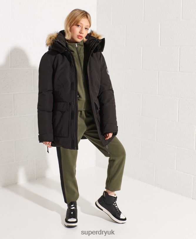 Code Everest Parka Coat Women Black Clothing Superdry 66N8N5537