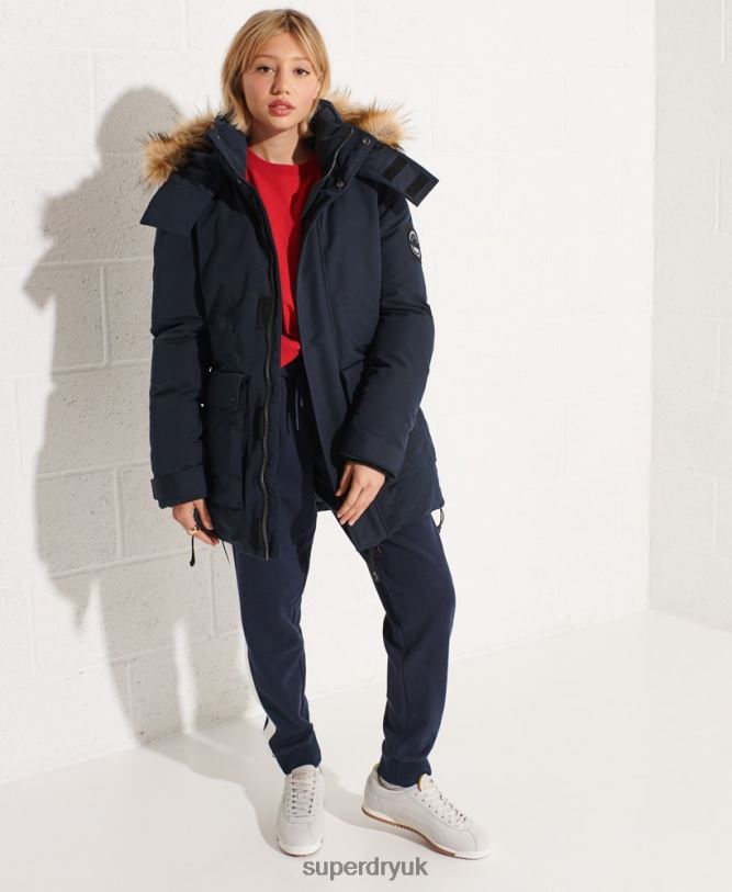 Code Everest Parka Coat Women Navy Clothing Superdry 66N8N5590