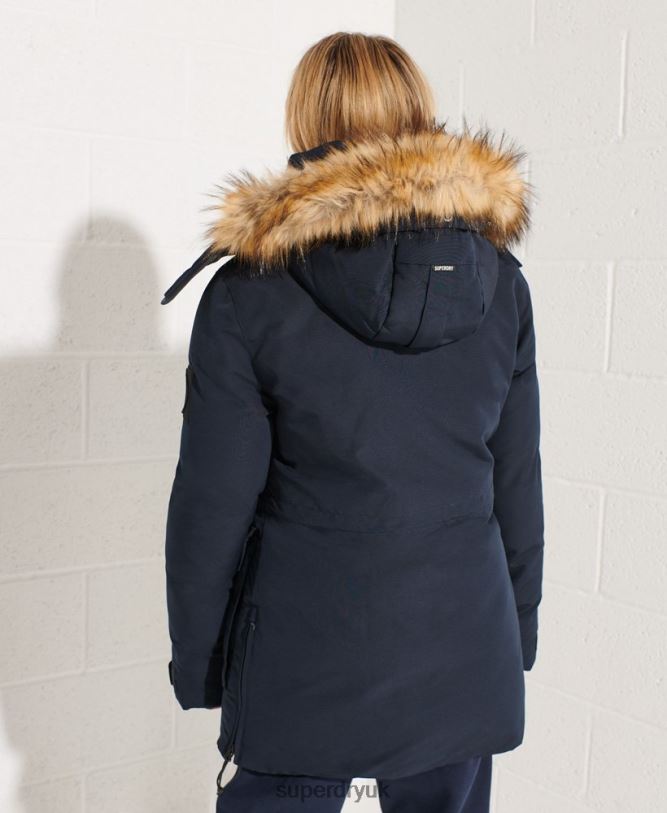 Code Everest Parka Coat Women Navy Clothing Superdry 66N8N5590