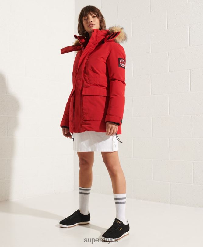 Code Everest Parka Coat Women Red Clothing Superdry 66N8N5589