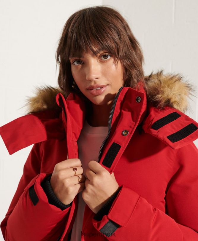 Code Everest Parka Coat Women Red Clothing Superdry 66N8N5589