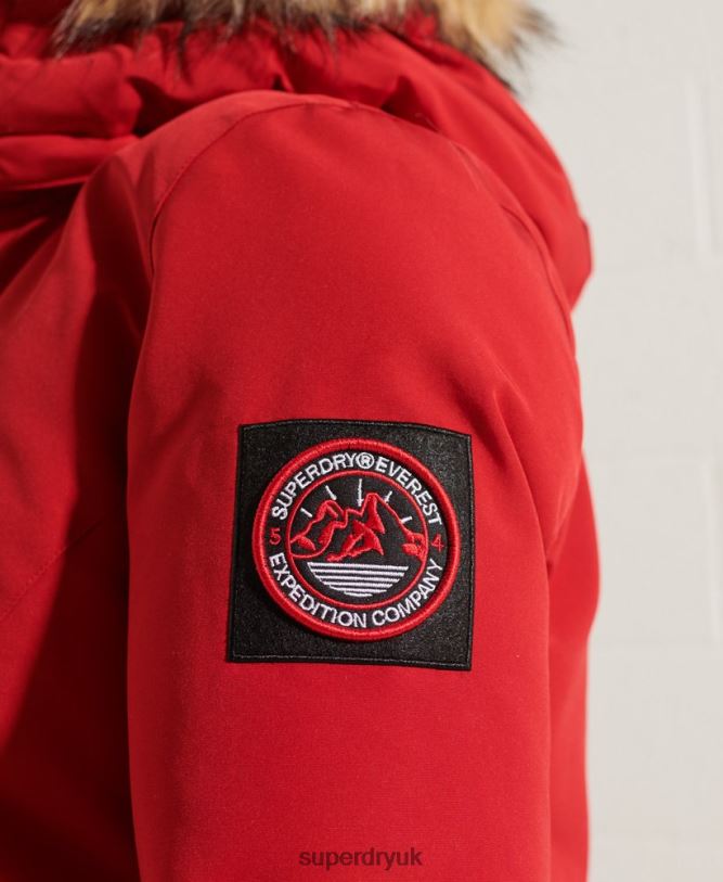 Code Everest Parka Coat Women Red Clothing Superdry 66N8N5589