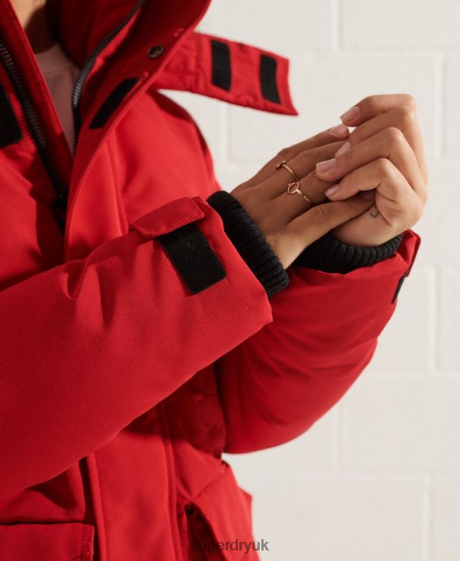 Code Everest Parka Coat Women Red Clothing Superdry 66N8N5589