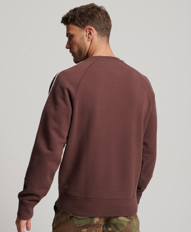 Code Heritage Crew Sweatshirt Men Brown Clothing Superdry 66N8N117
