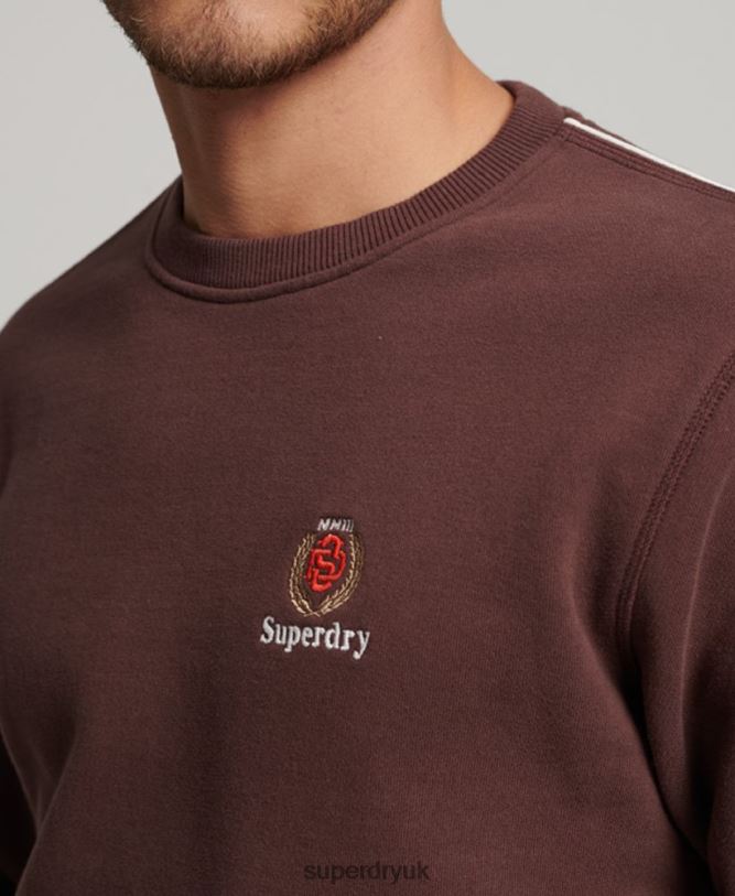 Code Heritage Crew Sweatshirt Men Brown Clothing Superdry 66N8N117