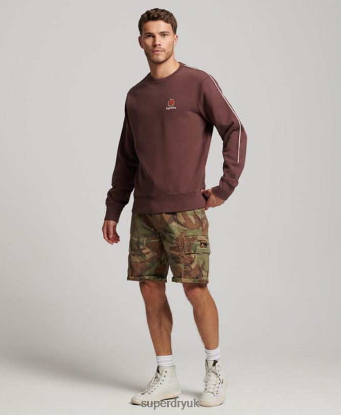 Code Heritage Crew Sweatshirt Men Brown Clothing Superdry 66N8N117