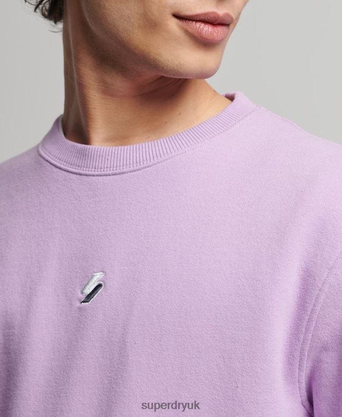 Code Linear Loose Crew Sweatshirt Men Purple Clothing Superdry 66N8N3459