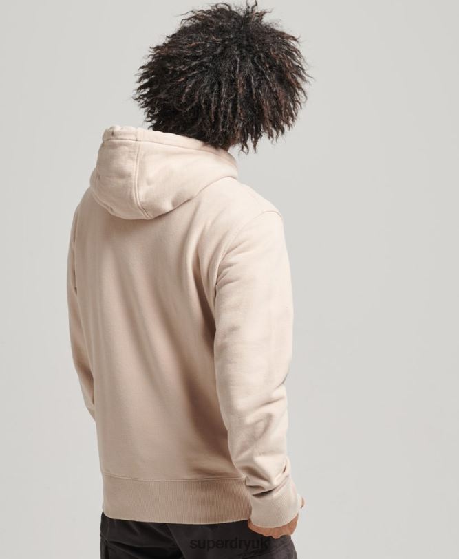 Code Linear Loose Overhead Hoodie Men Beige Clothing Superdry 66N8N5908