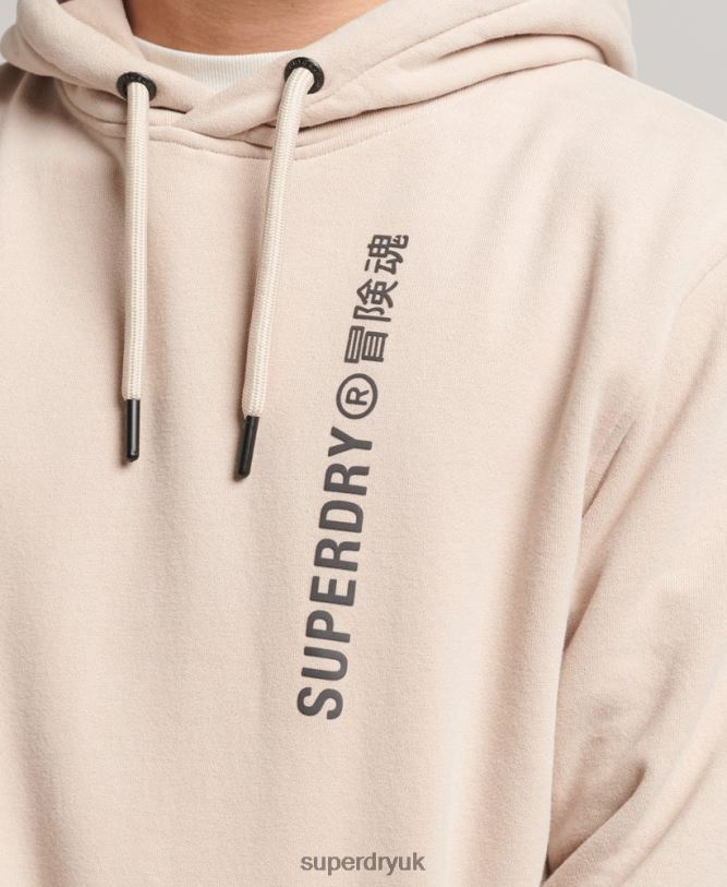 Code Linear Loose Overhead Hoodie Men Beige Clothing Superdry 66N8N5908