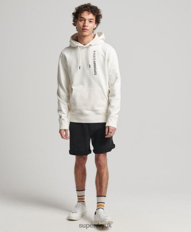 Code Linear Loose Overhead Hoodie Men White Clothing Superdry 66N8N6018