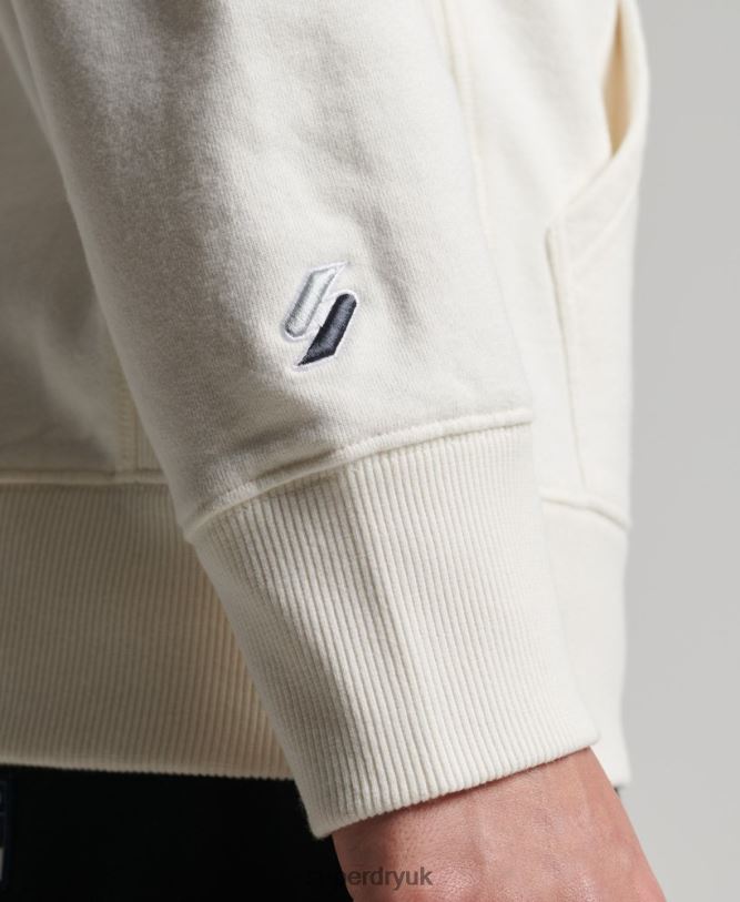 Code Linear Loose Overhead Hoodie Men White Clothing Superdry 66N8N6018