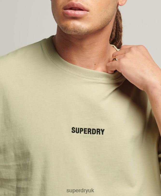 Code Micro Logo T-Shirt Men Beige Clothing Superdry 66N8N4835
