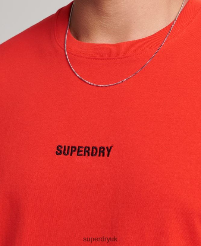 Code Micro Logo T-Shirt Men Red Clothing Superdry 66N8N4799