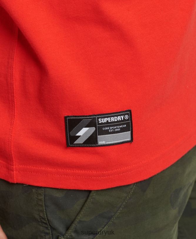 Code Micro Logo T-Shirt Men Red Clothing Superdry 66N8N4799