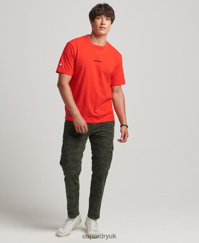 Code Micro Logo T-Shirt Men Red Clothing Superdry 66N8N4799