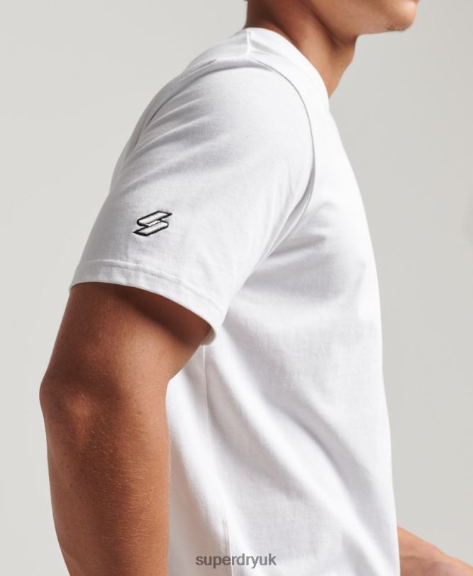 Code Micro Logo T-Shirt Men White Clothing Superdry 66N8N4803