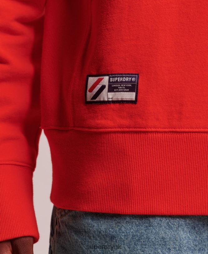 Code Organic Cotton Essential Crew Sweatshirt Men Red Clothing Superdry 66N8N5049