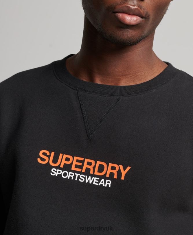 Code Sportswear Crew Sweatshirt Men Black Clothing Superdry 66N8N630