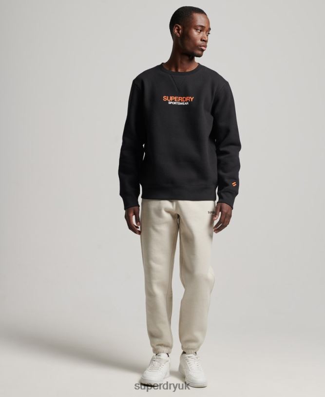 Code Sportswear Crew Sweatshirt Men Black Clothing Superdry 66N8N630