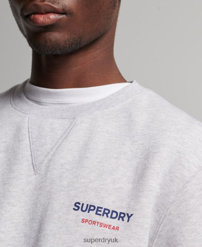 Code Sportswear Crew Sweatshirt Men Grey Clothing Superdry 66N8N513