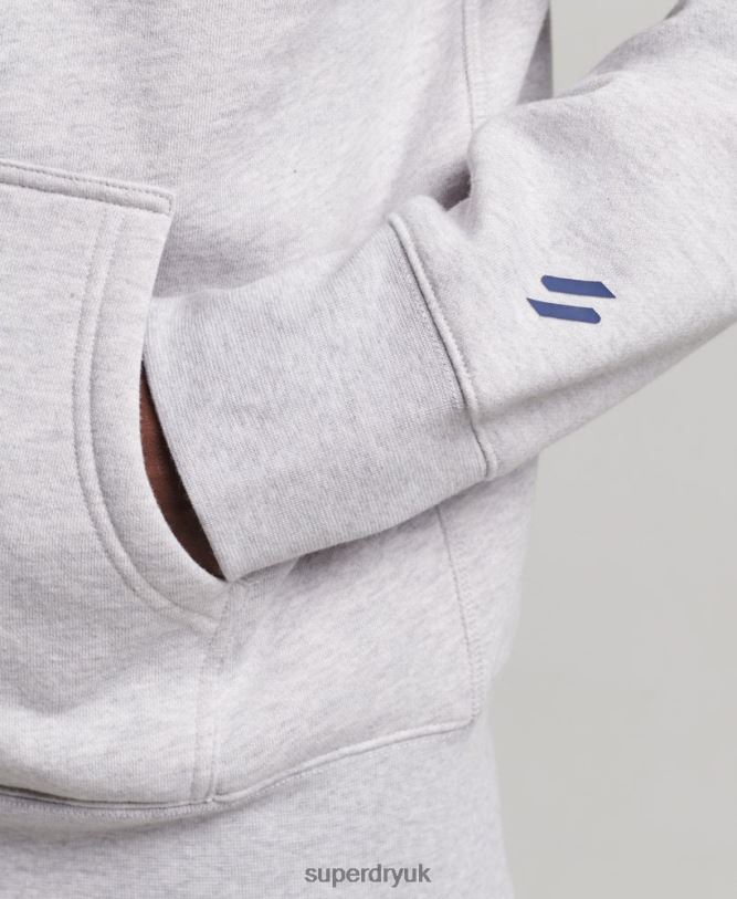 Code Sportswear Zip Hoodie Men Grey Clothing Superdry 66N8N543
