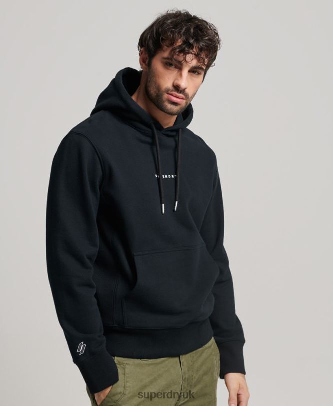 Code Surplus Logo Hoodie Men Black Clothing Superdry 66N8N837