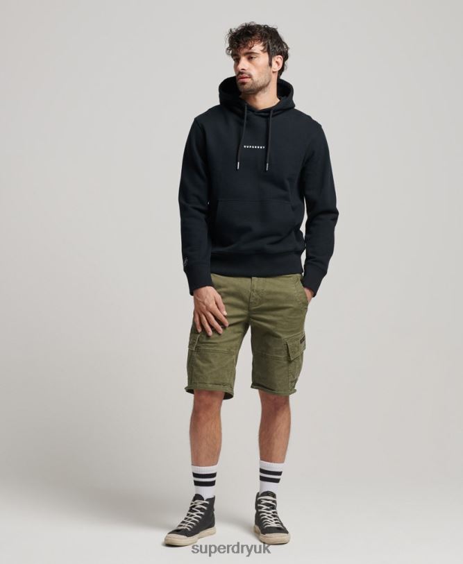 Code Surplus Logo Hoodie Men Black Clothing Superdry 66N8N837