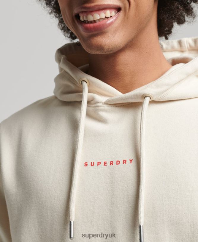 Code Surplus Logo Hoodie Men Cream Clothing Superdry 66N8N466